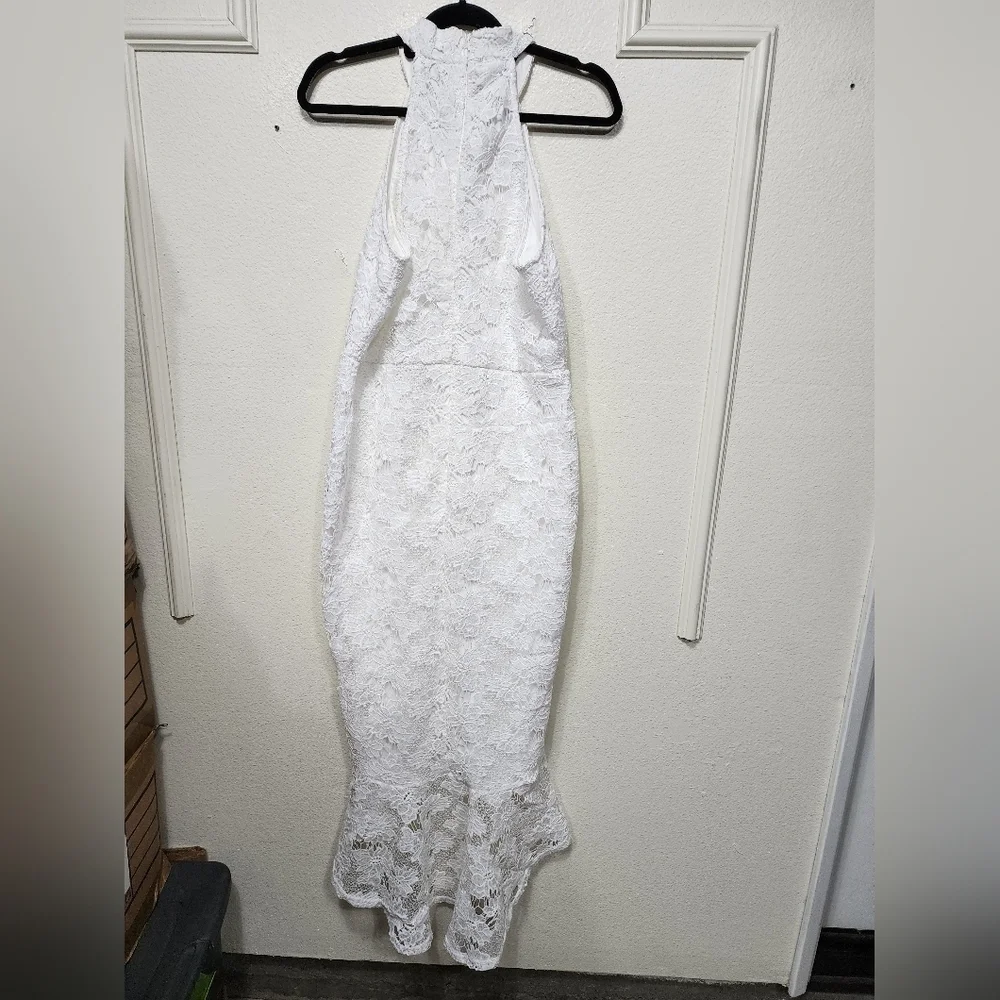 Lulus All the Charm White Lace Sleeveless High-Low Dress XL Wedding Party Prom